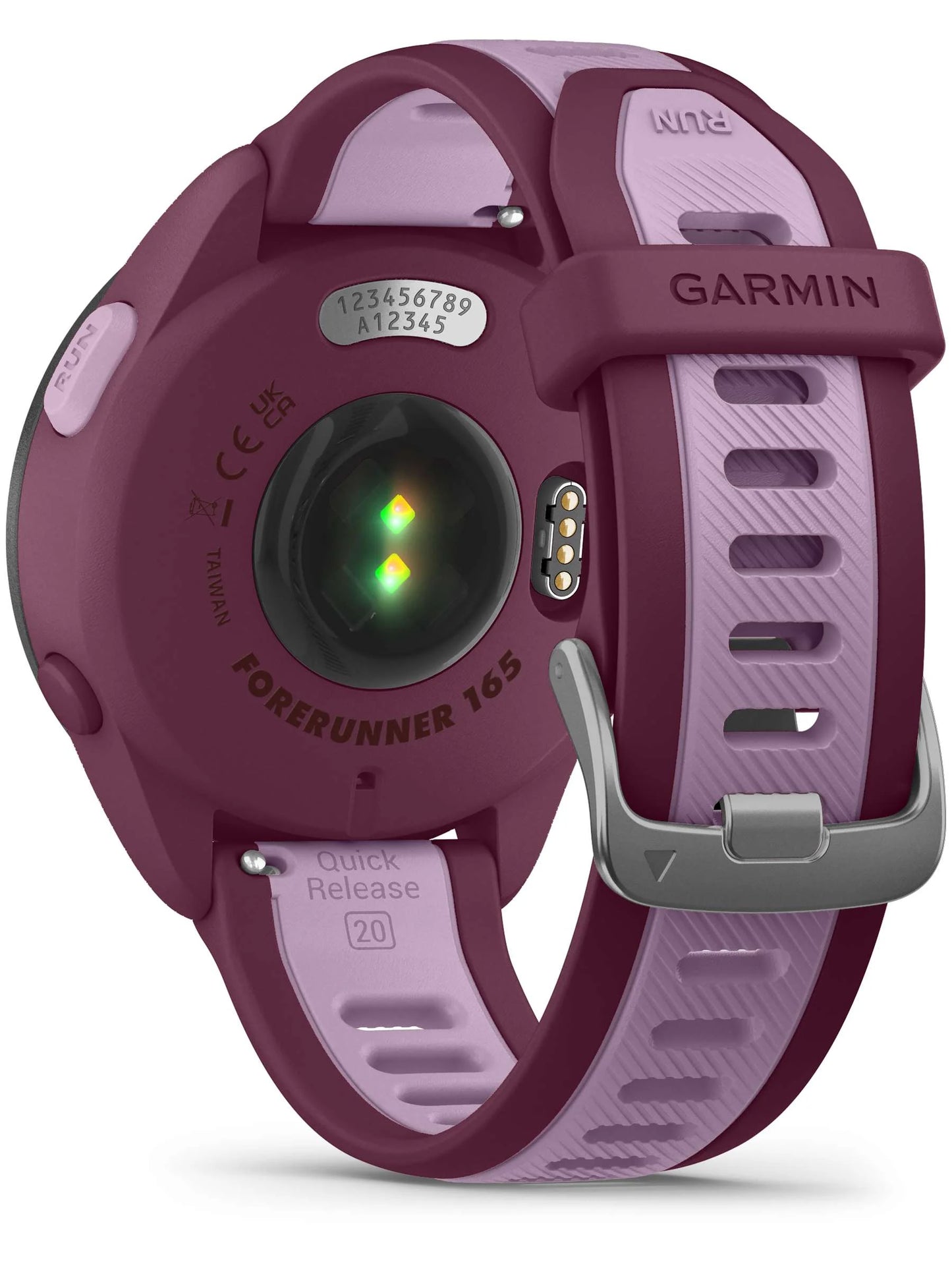 Garmin Forerunner 165 Music Berry_Lilac - Back turn left