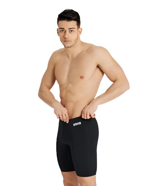 Men Swim Team Jammer Solid - Black - Front