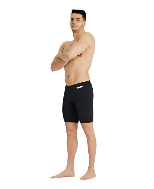 Men Swim Team Jammer Solid - Black - Front slight right