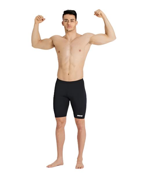 Men Swim Team Jammer Solid - Black - Front 2