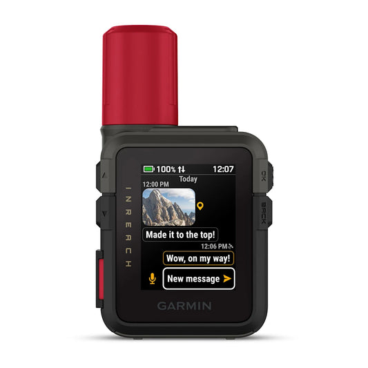 Garmin inReach Mini 3 Plus satellite communicator with color touchscreen, front view