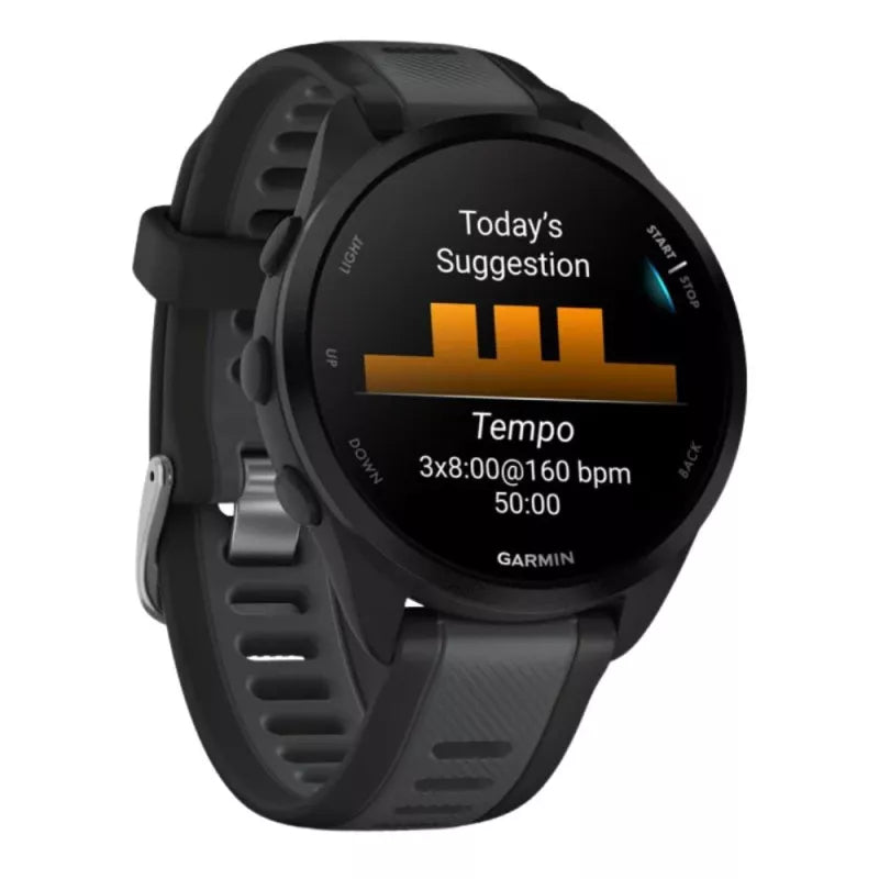 Garmin Forerunner 165 Black_Slate Gray - Front turn left