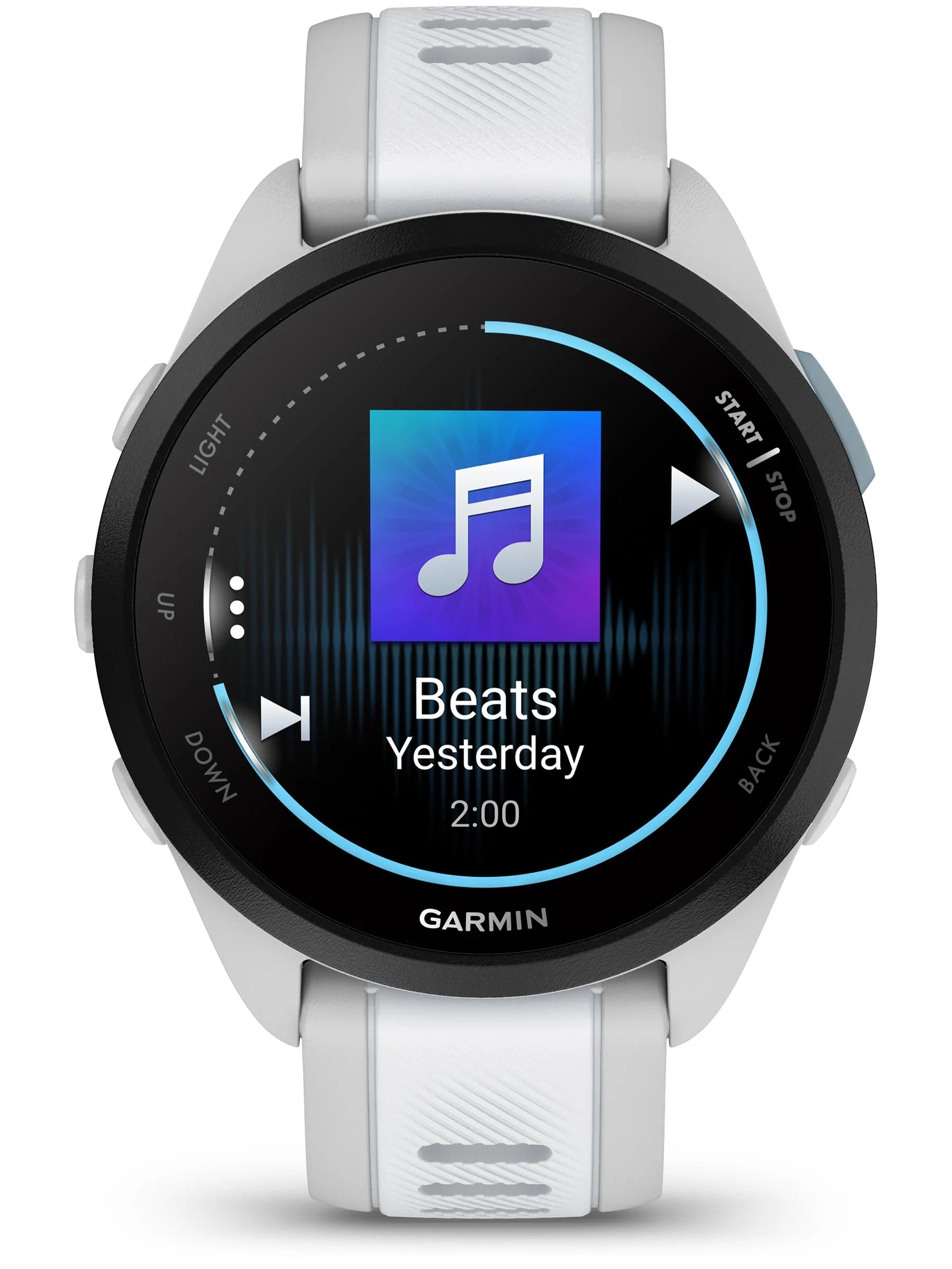 Garmin Forerunner 165 Music Mist Gray_Whitestone Front 2