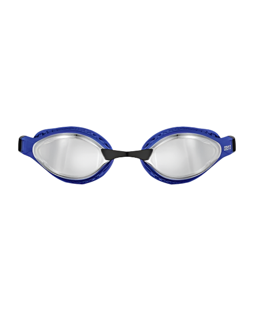 Blue Arena Air-Speed Mirror Goggles (Model 003151-103) for competitive swimming, providing enhanced visibility and performance Front