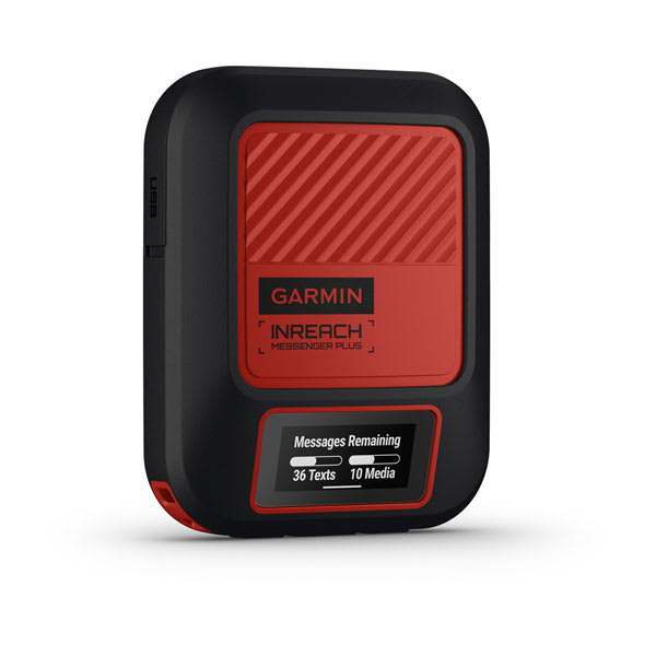 Garmin inReach Messenger Plus satellite communicator, left side view