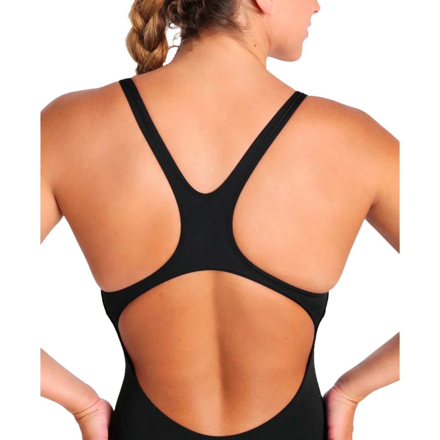 Arena Women Swimsuit Team Swim Pro Solid - Black - Back Closeup