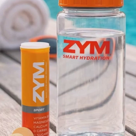 electrolyte tablet dissolving in water bottle for hydration and endurance training