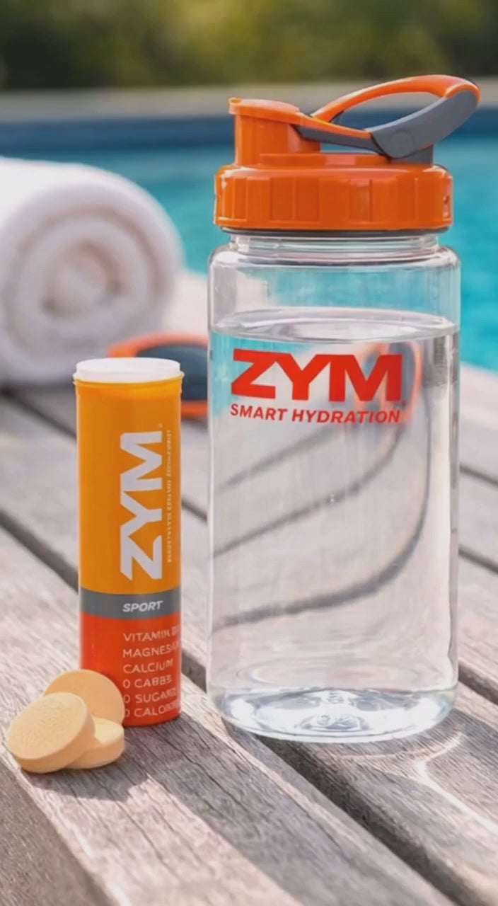electrolyte tablet dissolving in water bottle for hydration and endurance training