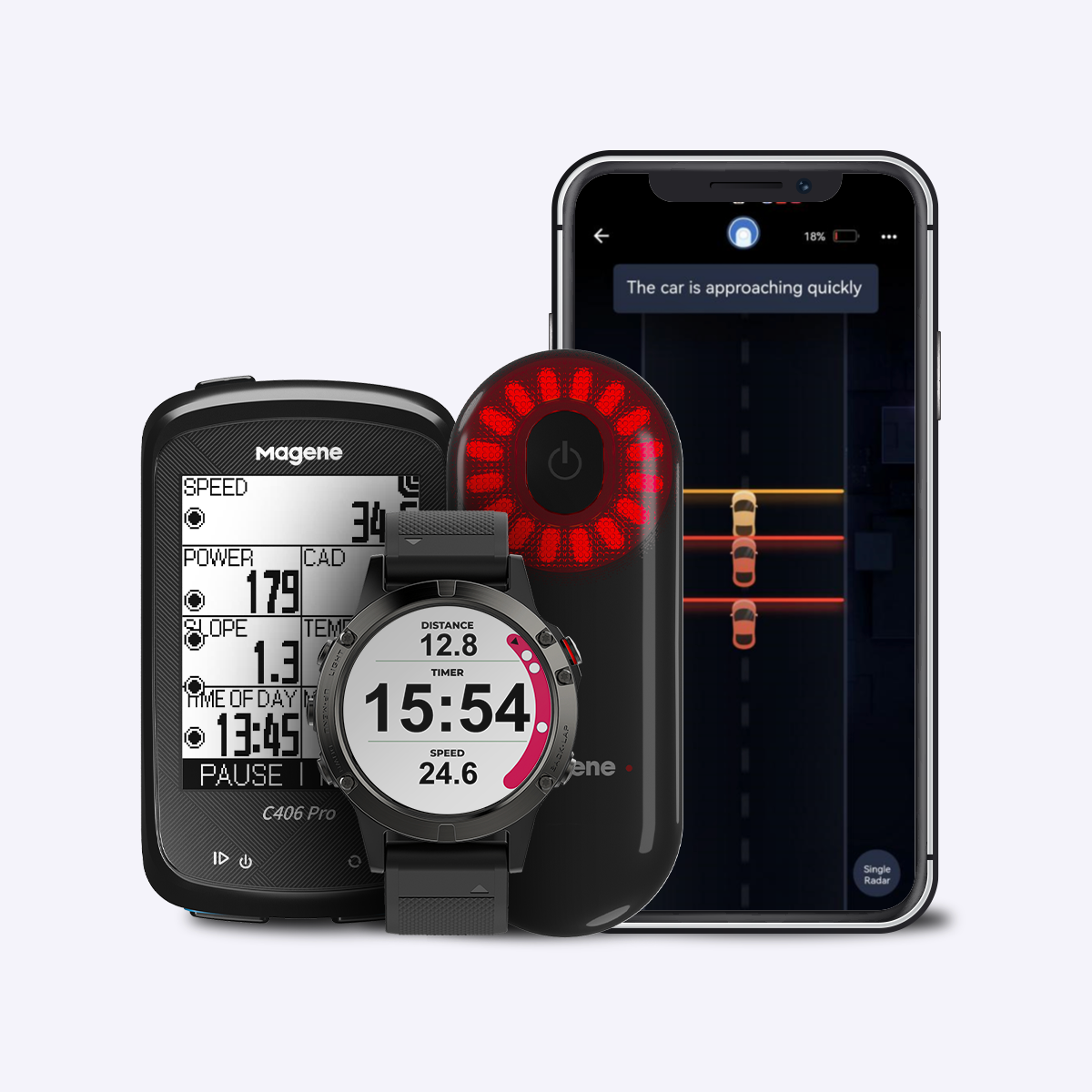 Luz trasera de radar Magene L508