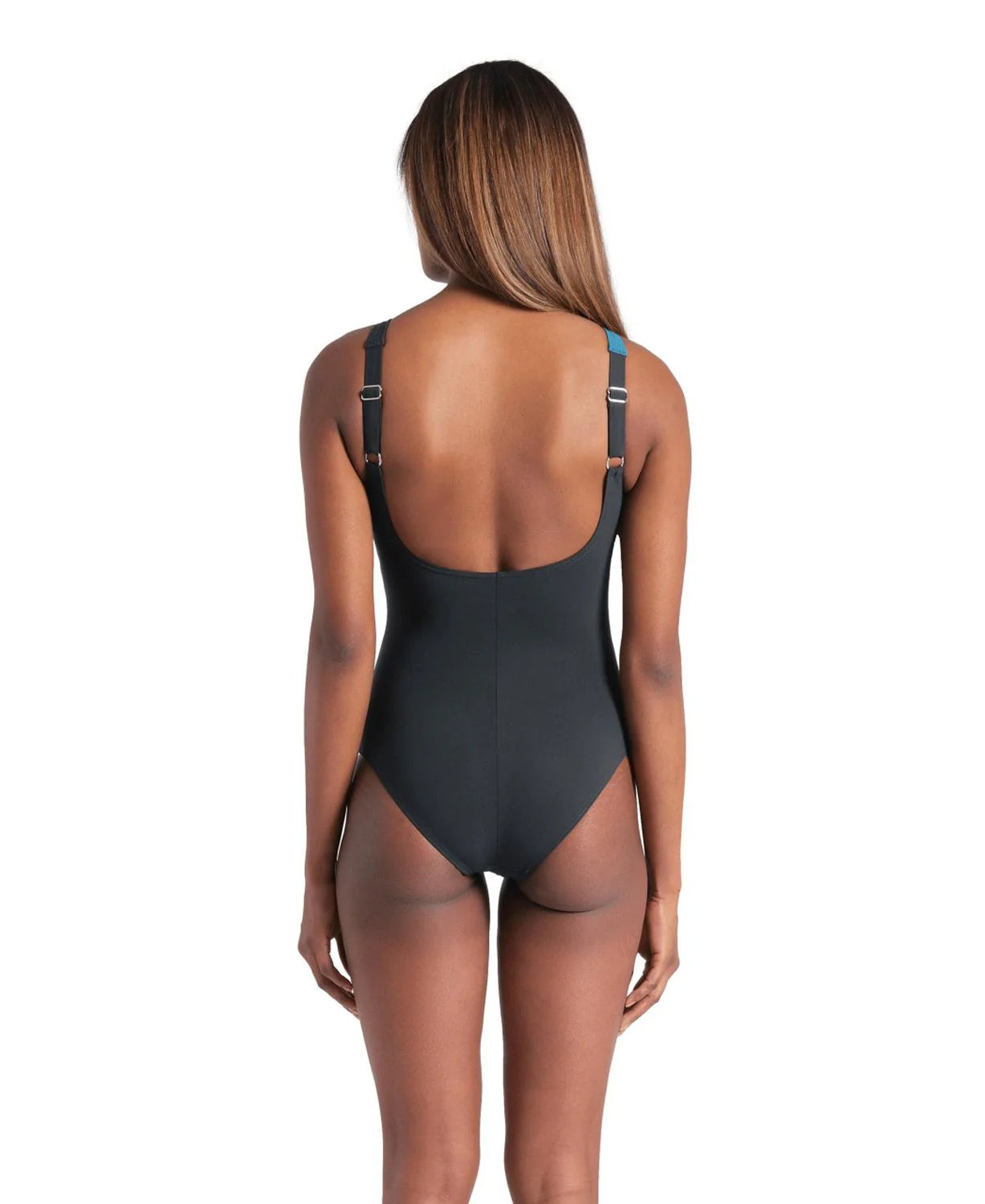 Arena Women Swimsuit Liliana U Back - Night Grey-Green Blue - Back