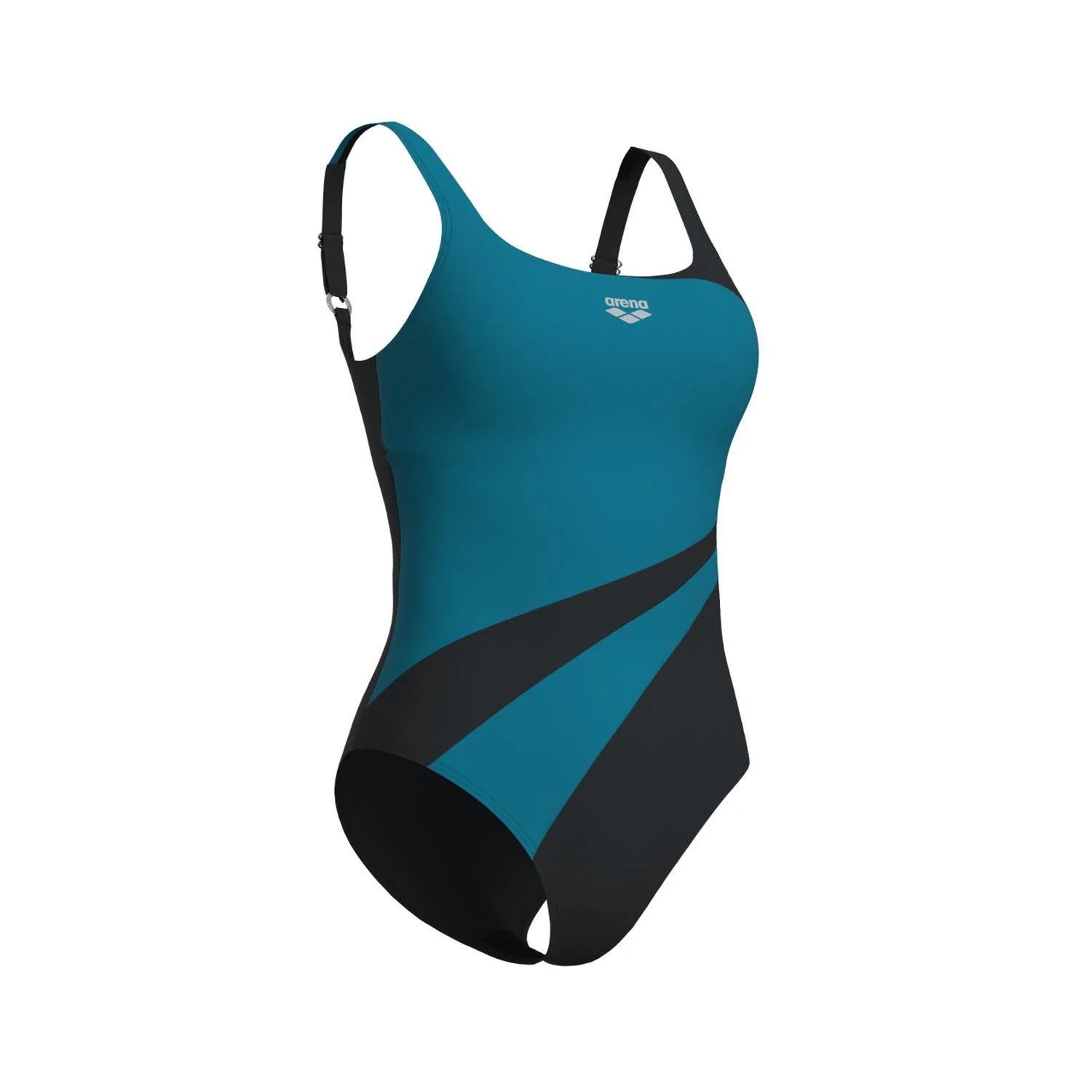 Arena Women Swimsuit Liliana U Back - Night Grey-Green Blue - Only Product - Front Turn Left